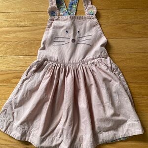 Mini Boden pink mouse corduroy pinafore